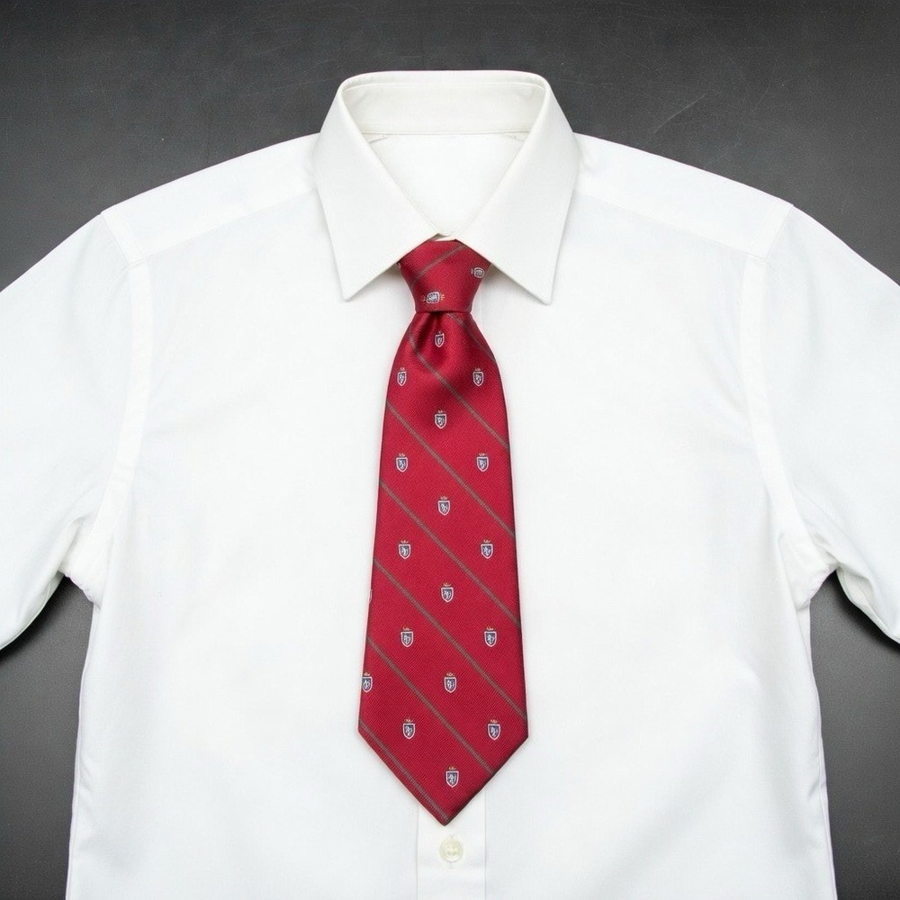 Polo Ralph Lauren Crest Shield Red Green Stripe Silk Tie Repp Stripes USA - Picture 2 of 16